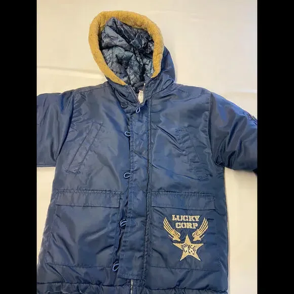 Boys LUCKY BRAND Blue Insulated Lucky Corp Jacket Sz 4